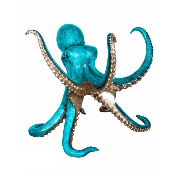 Octopus Table Base Bronze Statue Caribbean Blue cephalopod Sculpture